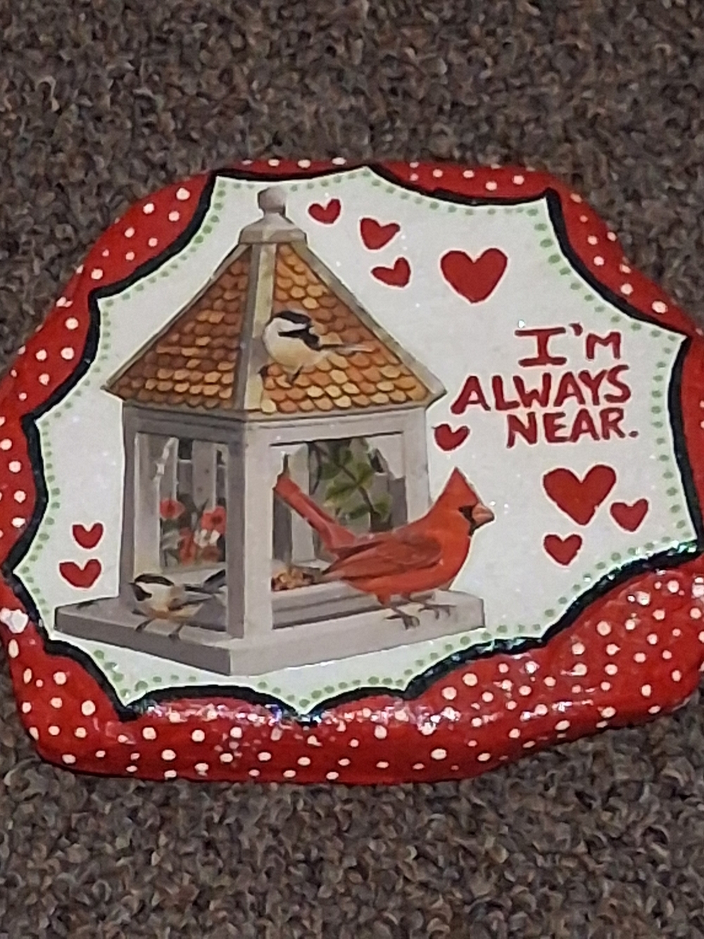 Red Cardinal Bird Feeder Decorative Garden Stond - Pets Bird